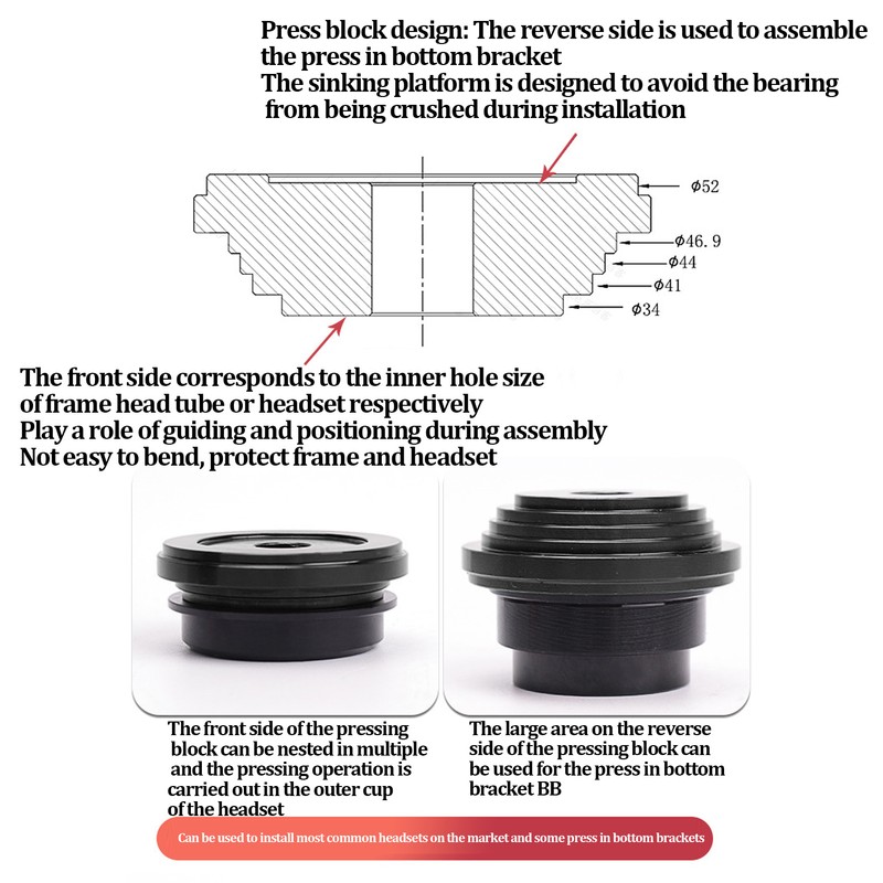 Lebycle Bike Headset Cup Press Tool Bicycle Headset BB Bottom