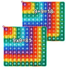 Pop Addition Subtraction Multiplication Board, 100 Bubbles Right-Angled Rainbow POP for Kids of Ages 4-8, Great Tools for Addition Subtraction Multiplication & Division Learning【Double Sided Printing】