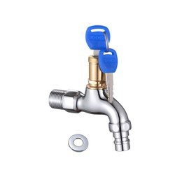 Lwtsrp Outdoor Lockable Tap, Tap with Lock, Lock Button Tap, Washing Tap for Outdoor, for Washing Machine in the Garden, Bathroom or Rental Room