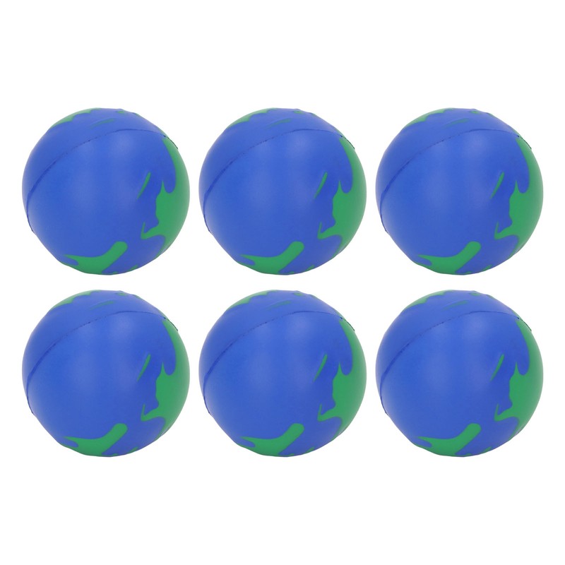 12PCS Globe Soft Ball 63mm Squeezable PU Portable Earth Stress