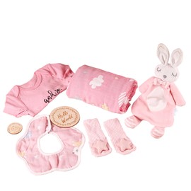 Baby Shower Gifts, LOFTANK Newborn Baby Girls Gift, Baby Girl Gifts, Baby Girl Gift Basket, Unique Baby Gift Essential Stuff, Gender Reveal Gifts, Baby Girl Gifts with Baby Blanket, Infant Gift Set