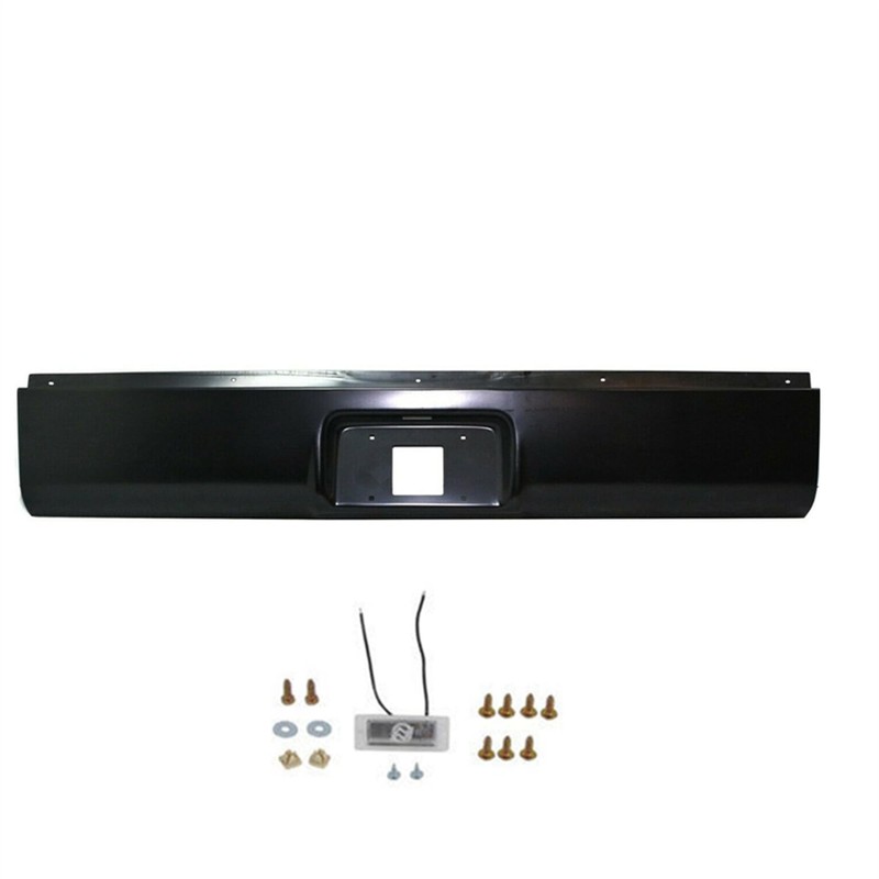 Silscvtt Black Rear Steel Bumper Roll Pan for Fleetside Replacement