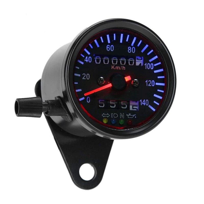 KIMISS 12V Universal Motorcycle Odometer LED Backlight Motorcycle Speedometer Set