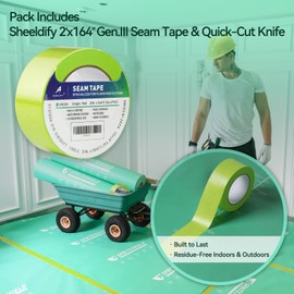 Spriteshield 39" x 100' Heavy-Duty Temporary Floor Protection for Construction & Renovation, Green, Surface Protection Film for Hardwood Floors, Tile&Hard Paint Protection. (HD-330G 39" x 100')