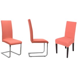 BEAUTEX Set of 4 Jersey Chair Covers, Elastic Stretch Covers, Cotton, Bi-Elastic, Choice of Colours (Flamingo)