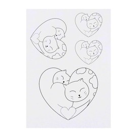Azeeda 4 x 'Liebe Katzen' Temporäre Tattoos - Wasserfest, Hautfreundlich & Ungiftig · Transfers in Verschiedenen Größen (TO00082410)