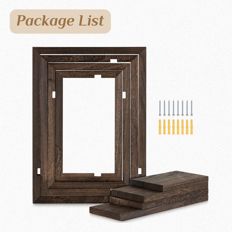 Walasis Wood Rustic Floating Shelves: 4-Piece Wall Shelf for Farmhouse