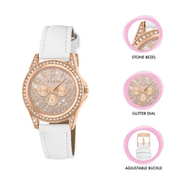 Tikkers Girl's Analogue Quartz Watch with Imitation Leather Strap TK0129