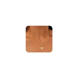 Chunky Cross Necklaces for Women Trendy 14K Gold Plated Cross Necklace Gold Chain Choker Minimalist Cross Necklace Fashion Gold Jewelry Gifts for Women