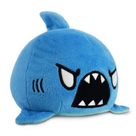 TeeTurtle - The Original Reversible Shark Plushie - Blue - Cute Sensory Fidget Stuffed Animals That Show Your Mood