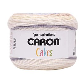 Caron Cakes Self-Striping Yarn Medium Worsted #4, 8.5 oz. / 240g, 445 Yards / 407 Meters (Plum Cream)