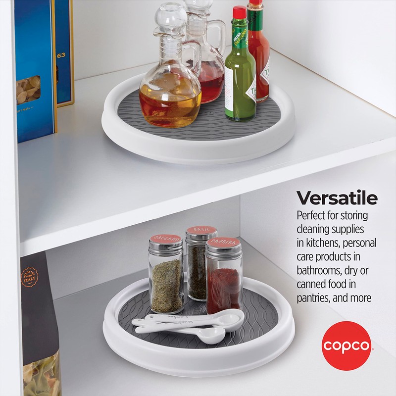 Copco 9 Inch Non Skid Pantry Cabinet Lazy Susan Turntable,
