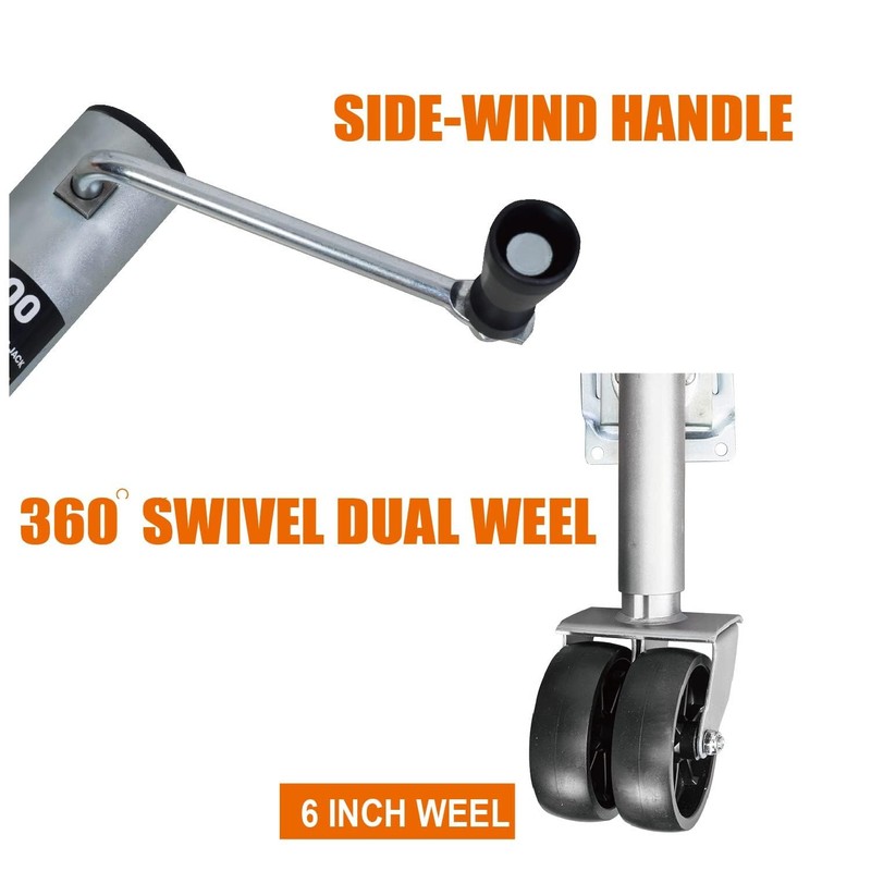 ROAD DAWG ATR39002MB-1 Torin Boat Trailer Jack with Dual Wheel: