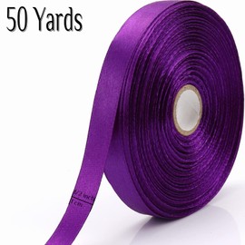 Nsilu Ribbon for Gift Wrapping 50 Yards Perfect Wedding Party Wreath Sewing DIY Hair Accessories Decoration Floral Hair Balloons Other Projects (1/2 inch, Purple)