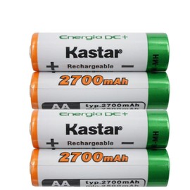 Kastar AA (4-Pack) Ni-MH 2700mAh Super High-Capacity Rechargeable Batteries Pre-Charged
