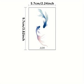 10-Piece Aesthetic Koi Fish Tattoo Sticker Set - Temporary Body Art for Women & Men