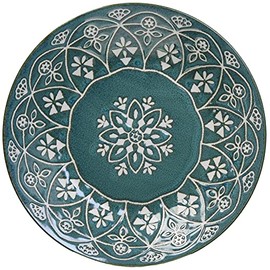 Sugar Land MK20459 Moroccan Plate (L) Diameter 9.4 x 1.6 inches (24 x 4 cm), Green