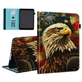 BFUKVOU Case for 7" All-New Kindle Paperwhite 12th Gen 2024 & Kindle Colorsoft Signature Edition (2024 Release),Card Slot PU Leather TPU Case Pen Holder Auto Wake Sleep,Eagle American Flag