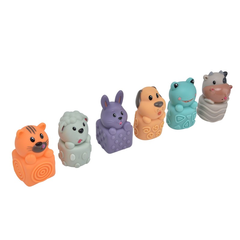 6pcs Baby Soft Blocks Animal Stacking Building Blocks Squeezing Teething