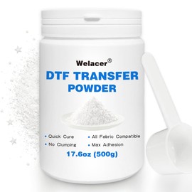 DTF Powder White Digital Transfer Hot Melt Adhesive 500g / 17.6oz, DTG Pretreat Powder DTF DTG Printer Direct Print on All Fabric Include T Shirt Jeans Cotton Textile etc