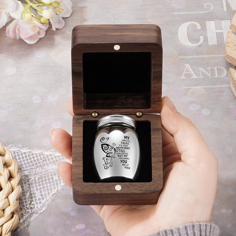SOITIS Wooden Gift Box for Ashes, Small Urns for Human