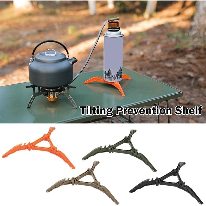 Orange Fuel Canister Stabilizer for Camping Stove Foldable Outdoor Camping