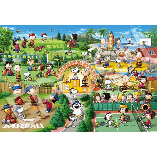 Epoch Snoopy Let's Play Sports 300 Piece Jigsaw Puzzle, 10.2 x 15.0 inches (26 x 38 cm)