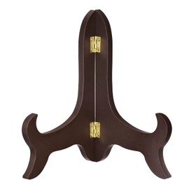 sourcing map 8" Easel Plate Holder, Wooden Folding Display Stand Brown for Decorative Picture Frame