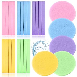 120-Pack Compressed Facial Sponges Face Cleansing Sponge Skin Care, Round Makeup Removal & Exfoliating Sponges for Women, Ideal for Daily Cleansing and Exfoliation Multicolored