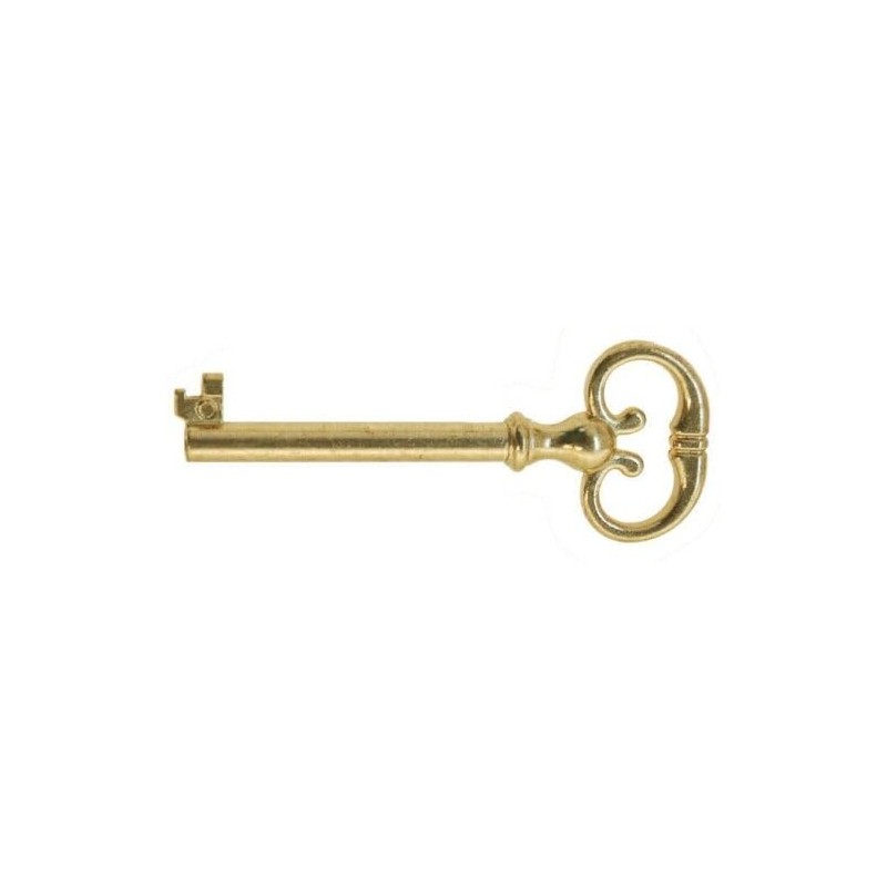 Vintage Universal Skeleton Furniture Cabinet Key Lock Polished Brass Plated