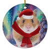Funny Syrian Hamster Christmas Ornament 2025 Ceramic Circle White -