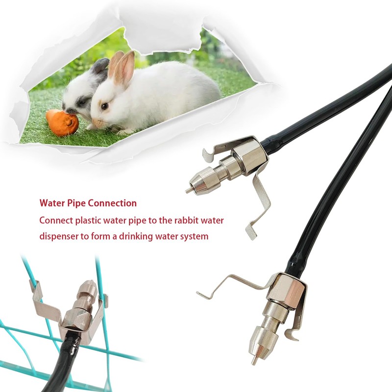 VandanCoop 10pcs 304 Stainless Steel Rabbit Water Nipple Drinker with