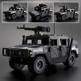 NWJ Children's Military Building Block Dual-Mode Humvee Vehicle Set - Transformable Military Toy Collection - Color: Brown