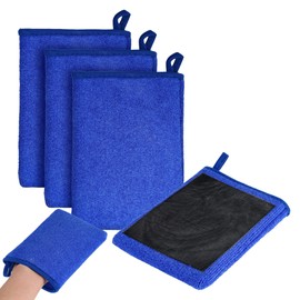 YKUKIZEE 4 PCS Clay Mitt for Cars, Clay Bar Mitt, Blue Clay Cloth for Car Clay Towel for Car Detailing Cleaning Washing Drying Care Auto
