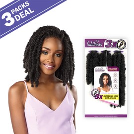Sensationnel Crochet Braids Lulutress 3X Pre-Looped Butterfly Locs Bob 8"10"12" (3-pack, 4)