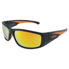 Epoch Eyewear Salerno Golf Sport Sunglasses Black-Orange Frame with Orange Mirror Lens