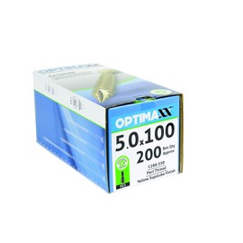 5.0 Optimaxx Extreme Performance Wood Screws Box - Zinc Plate & Yellow Passivated, Pozi Wood Screws (5.0x100mm)