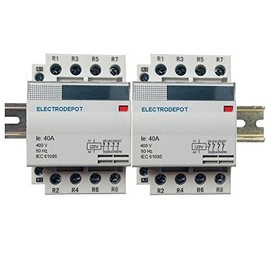8 Pole 40 Amp Contactor 4x2 Coil 120VAC DIN N/O Lighting Heater Switching