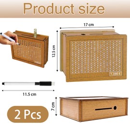 Wooden Money Box, Reusable Money Box, Retro Money Box, Storage Box, Money Box with Savings Target and Numbers to Tick on the Mark, Helps Children and Adults the Habit to Save, Brown