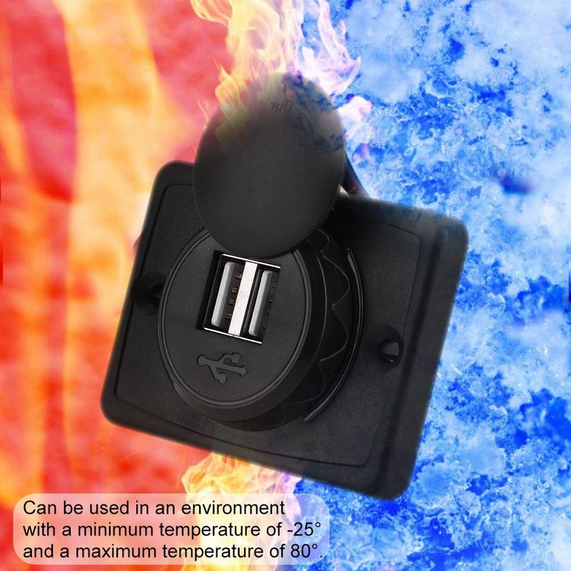 Car Charger Dual USB Port, DC 12-24 V Car Charger