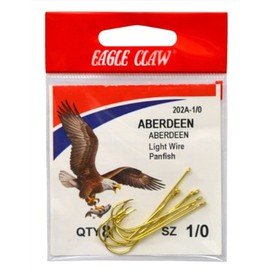 Eagle Claw 202A-1/0 Classic Hooks, Gold