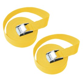 Dreneco Luggage Straps, 2 Pack Ratchet Tie Down Straps, Adjustable Cargo Straps Ratchet Straps for Motorcycle, Cargo, Trucks, Trailer, Luggage, 250kg Loading Capacity (1M, Yellow)