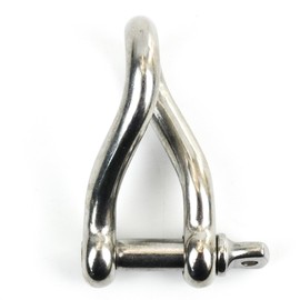 DAUMLINK® Aisi 316 Stainless Steel Twisted Round Shackles for Connecting Chains or Tamps to Eyelets 6 mm Pack of 2