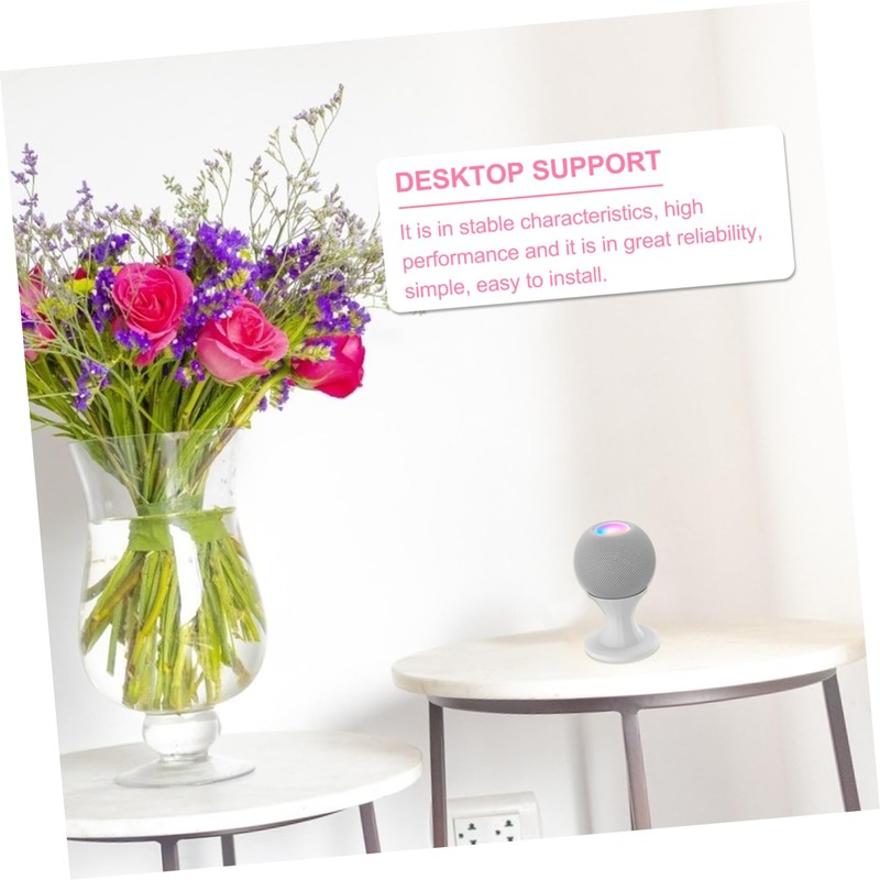 SHOWERORO Speaker Stand for Mini White Tabletop Holder with Wire