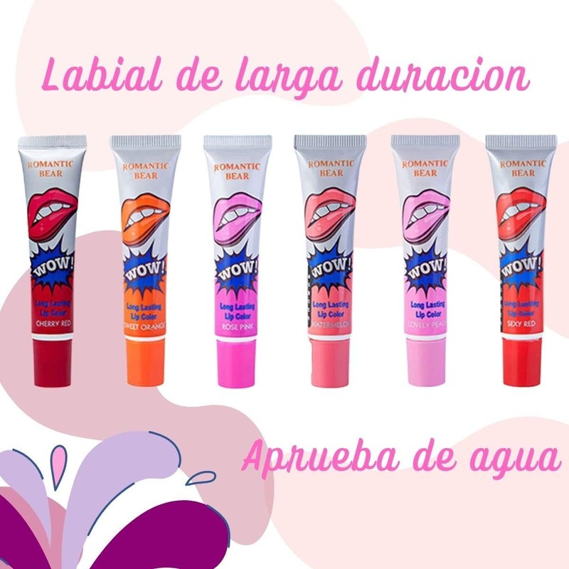 Labial Tinta Indeleble Larga Duración Peel Off Lip Gloss -