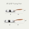 CAROTE 8"+10" Stainless Steel Frying Pan Set, Non-Toxic PTFE &