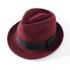 Home Prefer Men's Wool Felt Winter Hat Short Brim Fedora