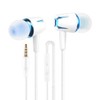 Earphones, Wired Microphone, White x Blue, Stylish with Buttons, Call