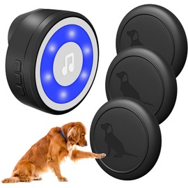 MYPIN Wireless Dog Doorbell, IP65 Waterproof Door Bell, Pet Door Bells Sensor for Dog Training, Cat Bell with 20 Ringtones and 4 Modes LED Flash (1 Receiver & 3 Transmitters)