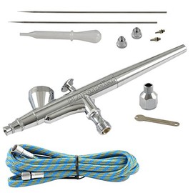 Agora-Tec airbrush gun kit AT-AK-04 with a 1.8 m hose and 3 different nozzles and needles (0.2 mm 0.3mm 0.5 mm)